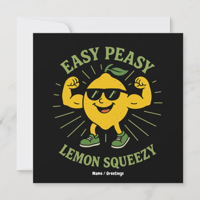 Invitación Easy Peasy Lemon Squeezy Gift - Gracioso Hola vera (Anverso)
