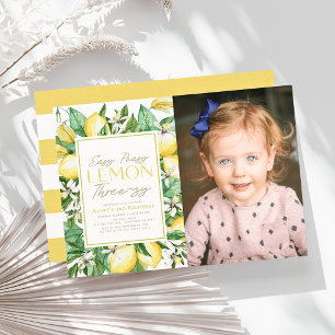 Invitación Easy Peasy Lemon Tres-zy foto tercer cumpleaños