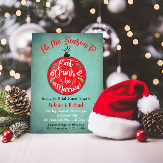 Invitación Eat Drink and Be Married Christmas Shower (Subido por el creador)