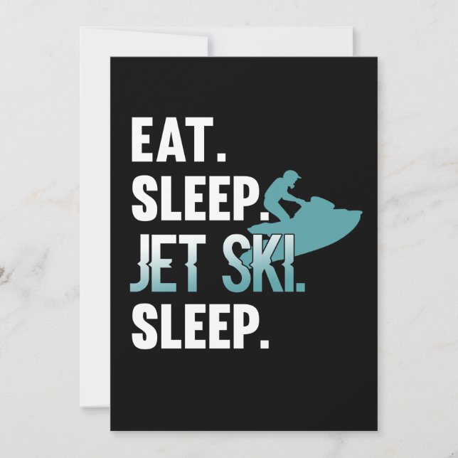 Invitación Eat Sleep Jet Ski Skip Water Sports (Anverso)