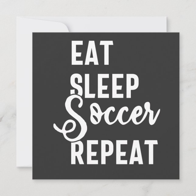 Invitación eat sleep soccer repeat (Anverso)