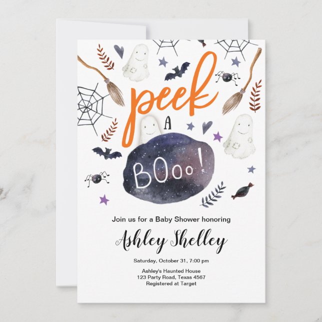 Invitación Echa un vistazo a la Baby Shower neutral de género (Anverso)