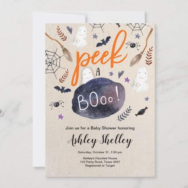 Invitación Echa un vistazo a la Baby Shower neutral de género (Anverso)