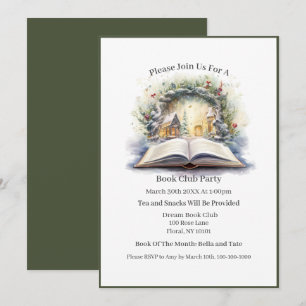 Invitación Echa un vistazo, está en un libro, Club del libro
