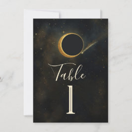 Invitación Eclipse de Polvo de Estrellas Doradas Boda Celesti