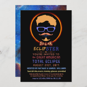 Invitación Eclipse solar 2017 Visualización de Hipster Gracio