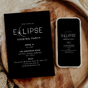 Invitación Eclipse Solar 2024 Fiesta de Visualización de Ecli