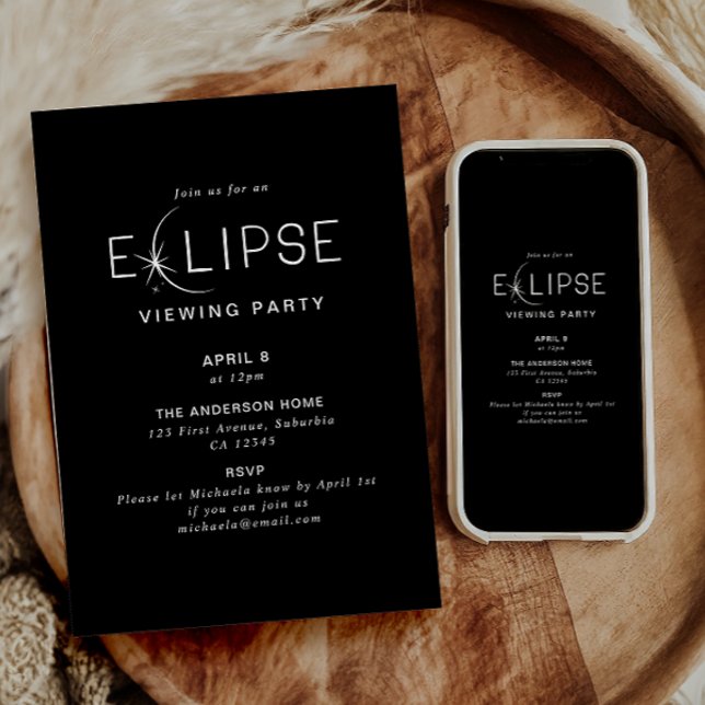 Invitación Eclipse Solar 2024 Fiesta de Visualización de Ecli (Subido por el creador)