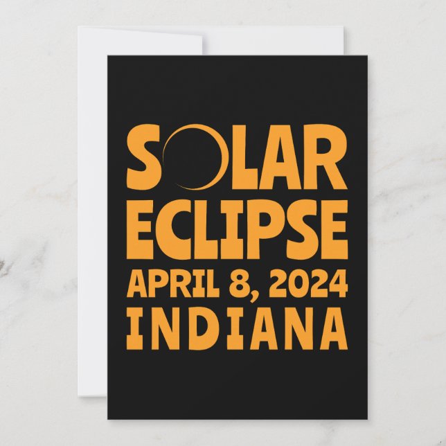 Invitación Eclipse solar 2024 Indiana (Anverso)