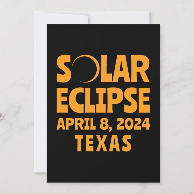 Invitación Eclipse solar 2024 Texas (Anverso)