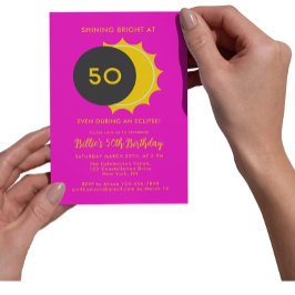 Invitación Eclipse solar parcial 2025 50º cumpleaños