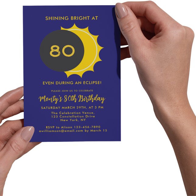 Invitación Eclipse solar parcial 2025 80º cumpleaños (Subido por el creador)