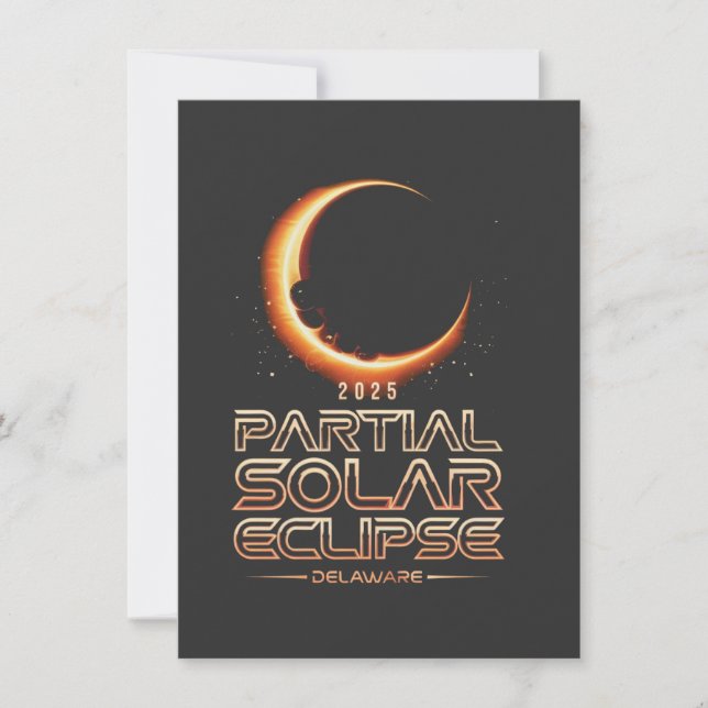 Invitación Eclipse solar parcial de Nueva Jersey 2025 (Anverso)