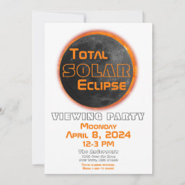 Invitación Eclipse solar total 2024 Fiesta de visión Sol Luna