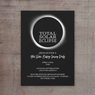 Invitación Eclipse solar total - 2024 o fecha personalizado