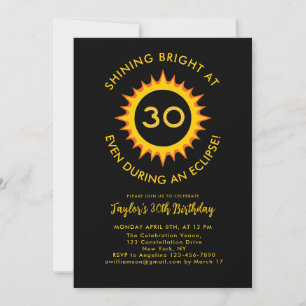 Invitación Eclipse solar total 4.8.2024 30º Fiesta de cumplea