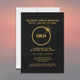 Invitación Eclipse solar total 4/8/2024 Fiesta de visualizaci