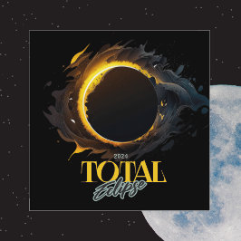 Invitación Eclipse solar total 8 de abril de 2024 Negro cósmi
