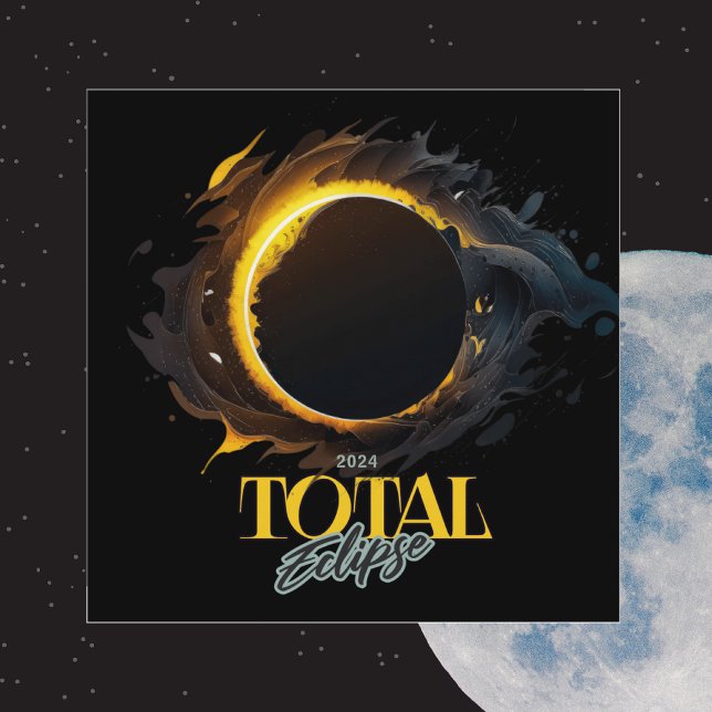 Invitación Eclipse solar total 8 de abril de 2024 Negro cósmi (Subido por el creador)