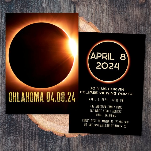 Invitación Eclipse solar total Oklahoma 2024 Personalizado (Subido por el creador)