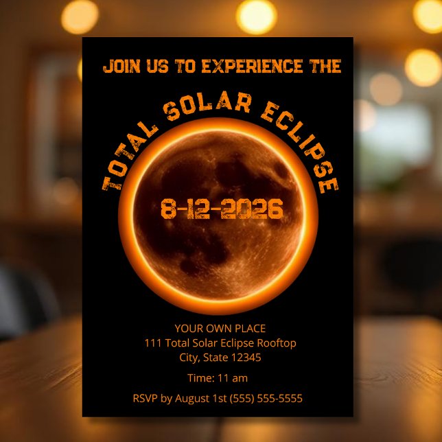 Invitación Eclipse Total de Sol 2026 (Total Solar Eclipse 2026 Invitation)