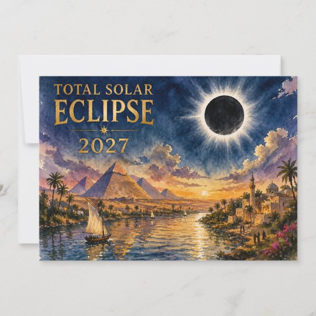 Invitación Eclipse Total Solar 2027 Egipto (Anverso)