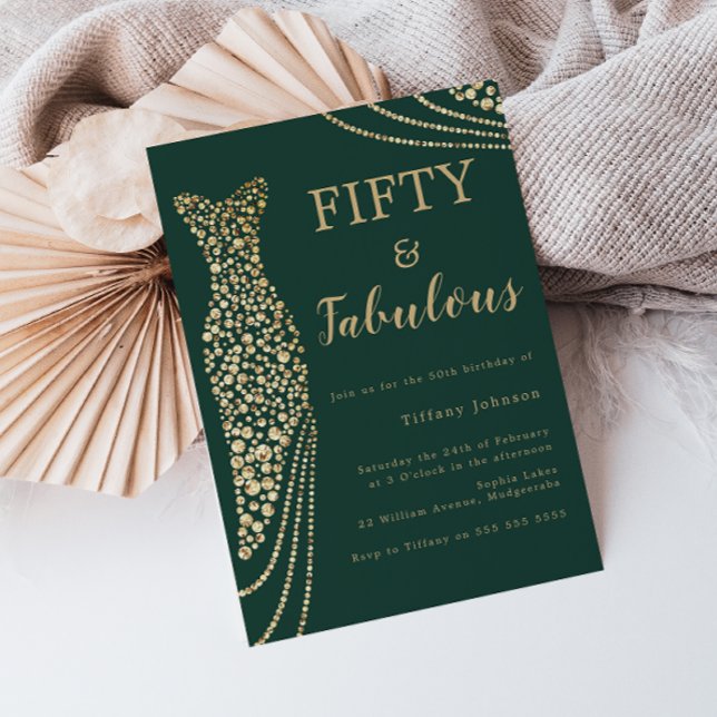Invitación Ecologia Esmeralda Verde y Oro 50 años y Fab 50 (Subido por el creador)