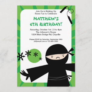 Invitación ecológica Ninja Power