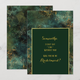 Invitación Ecologista Verde de Esmeralda y Oro Serás Mi Novia