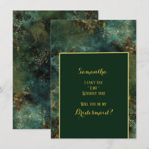 Invitación Ecologista Verde de Esmeralda y Oro Serás Mi Novia