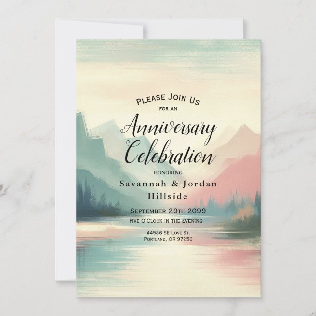 Invitación Ecos suaves de las montañas (Anverso)