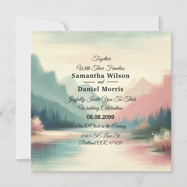 Invitación Ecos suaves de las montañas (Anverso)