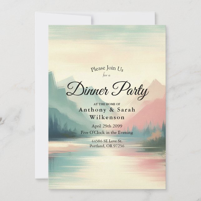 Invitación Ecos suaves de las montañas (Anverso)