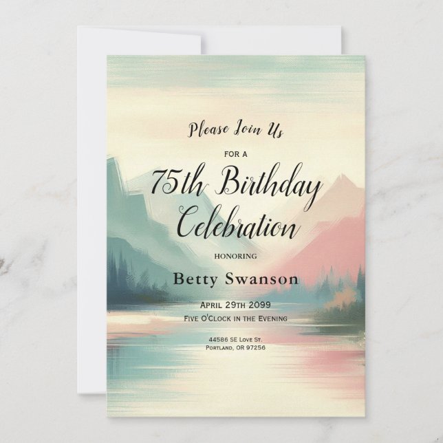 Invitación Ecos suaves de las montañas (Anverso)