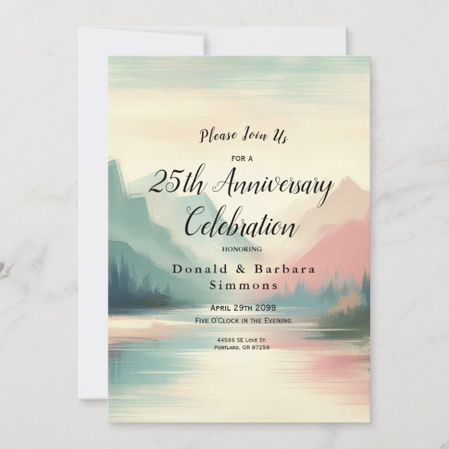 Invitación Ecos suaves de las montañas (Anverso)