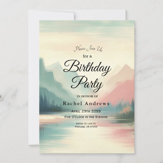 Invitación Ecos suaves de las montañas (Anverso)