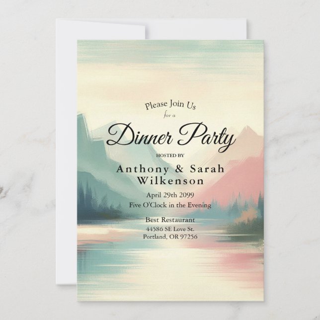 Invitación Ecos suaves de las montañas (Anverso)