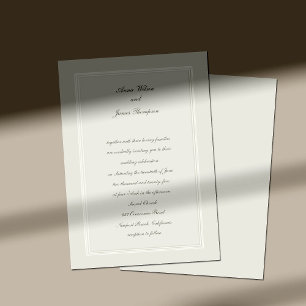 Invitación Ecru Dreams Simple Elegante Boda Tradicional