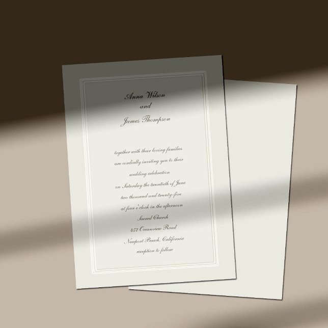 Invitación Ecru Dreams Simple Elegante Boda Tradicional (Subido por el creador)