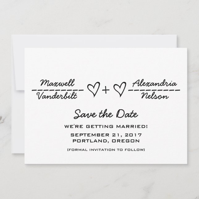 Invitación Ecuación de corazón embriagador Guardar la invitac (Anverso)