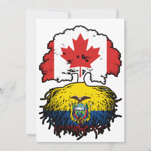 Invitación Ecuador Ecuatoriano Canadá Árbol Roots Bandera
