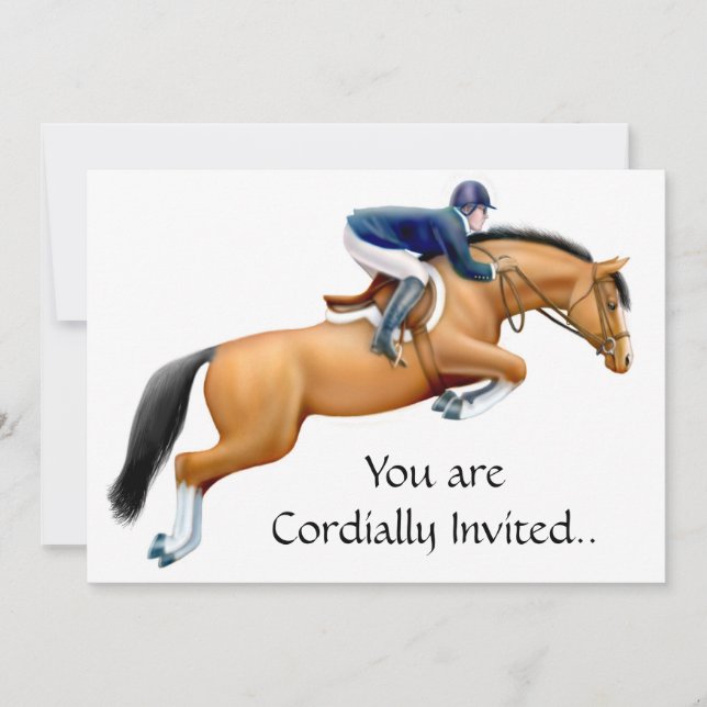 Invitación ecuestre del caballo del puente de la (Anverso)
