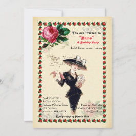 Invitación edad, 60 años, fiesta de cumpleaños, mujer de Gats