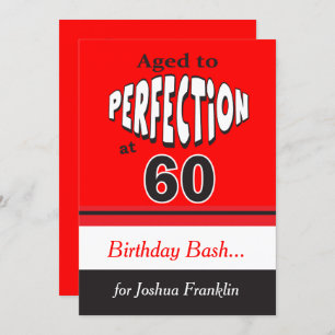 Invitación Edad a la perfección a los 60 años   60 cumpleaños