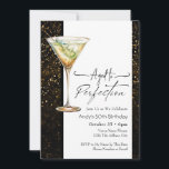 Invitación Edad a Perfección 50 cumpleaños<br><div class="desc">Invitaciones gráficas de cóctel/ martini de cumpleaños. Fácil de personalizar. Todo el texto es ajustable y fácil de cambiar para sus propias necesidades fiestas. Sencilla acuarela frugal beber gráficos. Invitaciones para él. Cualquier edad,  sólo cambia el texto. Tema de edad a perfección</div>