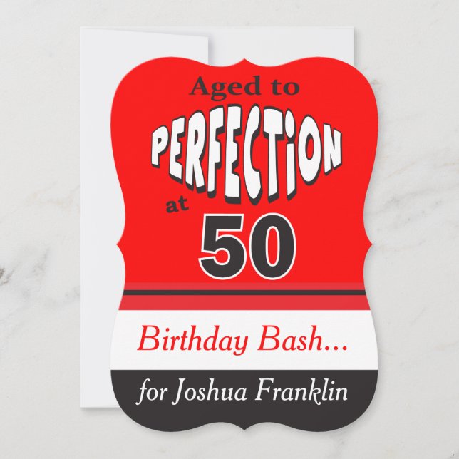 Invitación Edad a perfección a los 50 años | 50.º cumpleaños (Anverso)