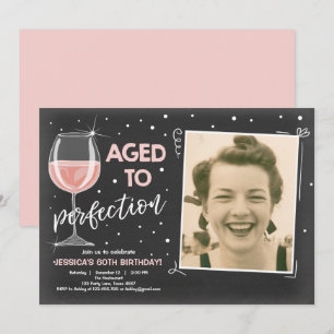 Invitación Edad a Perfección Vino de cumpleaños Adulto Cumple