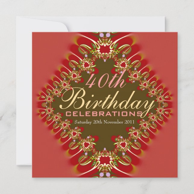 Invitación Edad Cumpleaños Delicados y Grandes Celebraciones (Anverso)