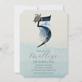 Invitación Edad de las medusas oceánicas Número quinto cumple