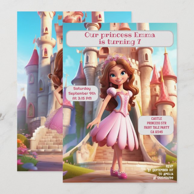 Invitación Edad del nombre personalizado de la fiesta de cump (Anverso / Reverso)